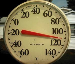 Thermometer reads 110 degrees